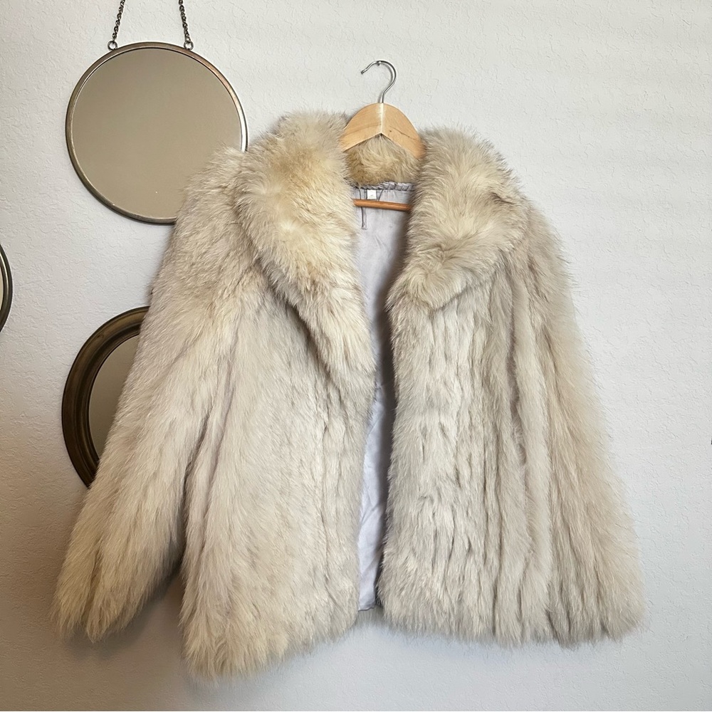 Vintage Blue Fox Fur Jacket